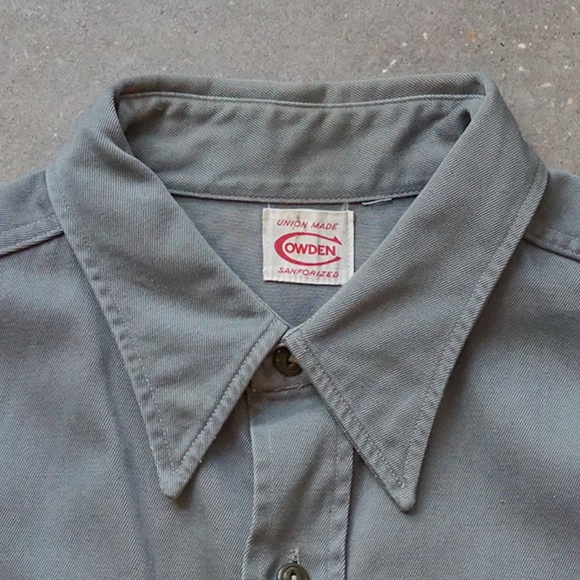 1940s Cowden Gray Twill Shirt Union Made Sanforized Workwear - Picture 4 of 10